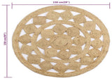 Handmade Rug Braided Jute 150 cm 133712