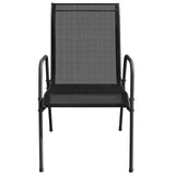 Garden Chair Set of 4 Black and Anthracite Steel Standard 316818