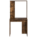 Desk with Shelf Smoked Oak 78.5 x 37 x 154.5 cm Engineered Wood 869342