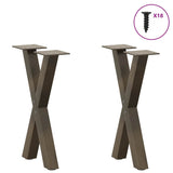 Coffee Table Legs X-Shaped 2 pcs Natural Steel 38x cm Steel 4012895
