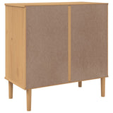 Drawer Cabinet SENJA Rattan Look Brown 80x40x80 cm Solid Wood Pine 358022
