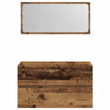 Bathroom Cabinet with Mirror Old Wood Engineered Wood 856377