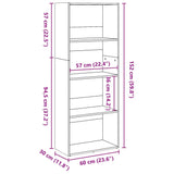 Bookcase White 60x30x152 cm Engineered Wood 857908