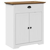 3 Piece Bathroom Furniture Set BODO White and Brown Solid Wood Pine 3307648