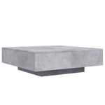 ZNTS Coffee Table with LED Lights Concrete Grey 100x100x31 cm 836605