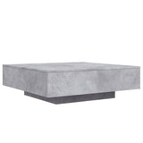 ZNTS Coffee Table with LED Lights Concrete Grey 100x100x31 cm 836605