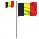 Belgium Flag and Pole 6.23 m Aluminium 3147087