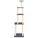 Cat Tree with Sisal Scratching Posts Dark Grey 183 cm 171746