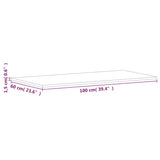 Table Top 100x60x1.5 cm Rectangular Solid Wood Beech 3188881