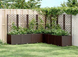 Garden Planter with Trellis Brown 160x160x140 cm PP 367885