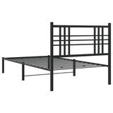 Metal Bed Frame without Mattress with Headboard Black 100x190cm 376318