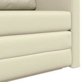 Sofa Bed Cream 124 x 71 x 78 cm Artificial Leather 4106709