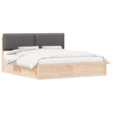 Bed Frame with Upholstered Headboard Dark Grey 200 x 200 cm 3398105