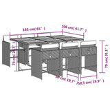 Garden Dining Set Grey, brown 3211094