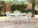Garden Dining Set 5 pcs White Aluminium 3334670