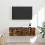 TV Wall Cabinet Smoked Oak 98 x 31 x 29.5 cm Engineered Wood 892239