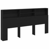 Headboard Cabinet Black Oak 200 x 19 x 103.5 cm Engineered Wood 862755