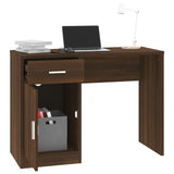 Desk with Drawer&Cabinet Brown Oak 100x40x73 cm Engineered Wood 342658