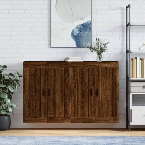 Wall Mounted Cabinets 2 pcs Brown Oak Engineered Wood 3198040