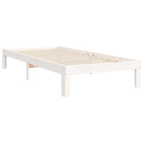 Bed Frame without Mattress White Single Solid Wood Pine 3193692