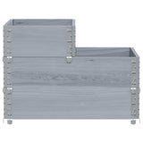 3-Tier Raised Bed Grey 120x80 cm Solid Wood Pine 4010315