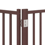 Dog Gate with Door Foldable 12 Panels Brown 600 cm Poplar Wood 3155716