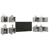 Wall Mounted TV Cabinets 8 pcs Concrete Grey 30.5x30x30 cm 3079159
