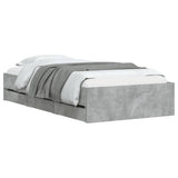 Bed Frame with Drawers without Mattress Concrete Grey 90x200 cm 3207297