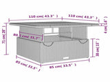 Garden Table Grey 110x110x71 cm Poly Rattan and Acacia Wood 368273