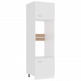 Microwave Cabinet Lyon White 60x57x207 cm Engineered Wood 3334017