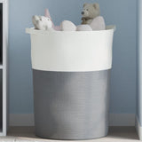 Storage Basket Grey and White 49x65 cm Cotton 358494