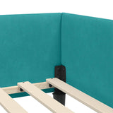 Corner Bed Frame with Headboard Turquoise 80 cm x 200 cm Velvet 42016142