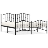 Metal Bed Frame without Mattress with Footboard Black 183x213cm 373812