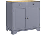Side Storage Multi-use Sideboard Table Kitchen Floor Cabinet with Solid Wood Top, Adjustable Shelf, T3398P553467