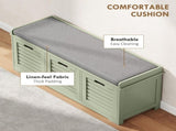 3-Drawer Shoe Storage Bench - Green T3398P423893