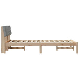 Bed frame Brown and light grey 120 x 200 cm Solid pine wood 878609