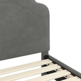 Toddler Bed Frame with Headboard Dark Grey 70 x 140 cm Velvet 42010930