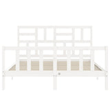 Bed Frame without Mattress White King Size Solid Wood Pine 3193082
