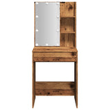 Dressing Table with LED Old Wood 60x40x140 cm 856999