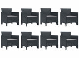 Garden Dining Set 9 pcs Anthracite Polypropylene 3378734