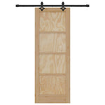 Sliding Door Set Manual Natural and black 73.5 x 198.5 cm 3333606