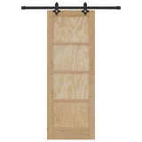 Sliding Door Set Manual Natural and black 73.5 x 198.5 cm 3333606