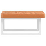 Basin Shelf Wall Mounted Steel and Solid Wood Beech 3302428