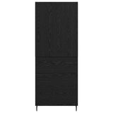 Highboard with Drawer 2 pcs Black oak Engineered Wood and Glass 3416092