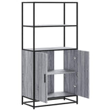 Highboard Grey Sonoma 68x35x139 cm Engineered Wood and Metal 849052