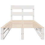 ZNTS Bed Frame without Mattress White 75x190 cm Small Single Solid Wood Pine 850819