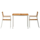 Garden Dining Set 3 pcs Solid Teak Wood and Stainless Steel 3334781