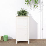 Garden Planter White 40x40x78 cm Solid Wood Pine 825276