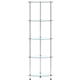5-Tier Shelf Transparent 30x30x130 cm Tempered Glass 249516