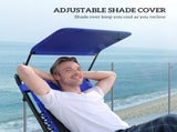 Zero Gravity Lounger Chair, Folding Reclining Patio Chair with Shade Cover, Padded Seat, Cup Holder, T3398P328461